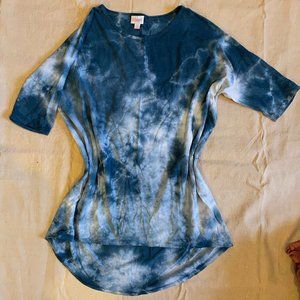 Lularoe Small Irma Tunis Tie Dye Blue White NWOT
